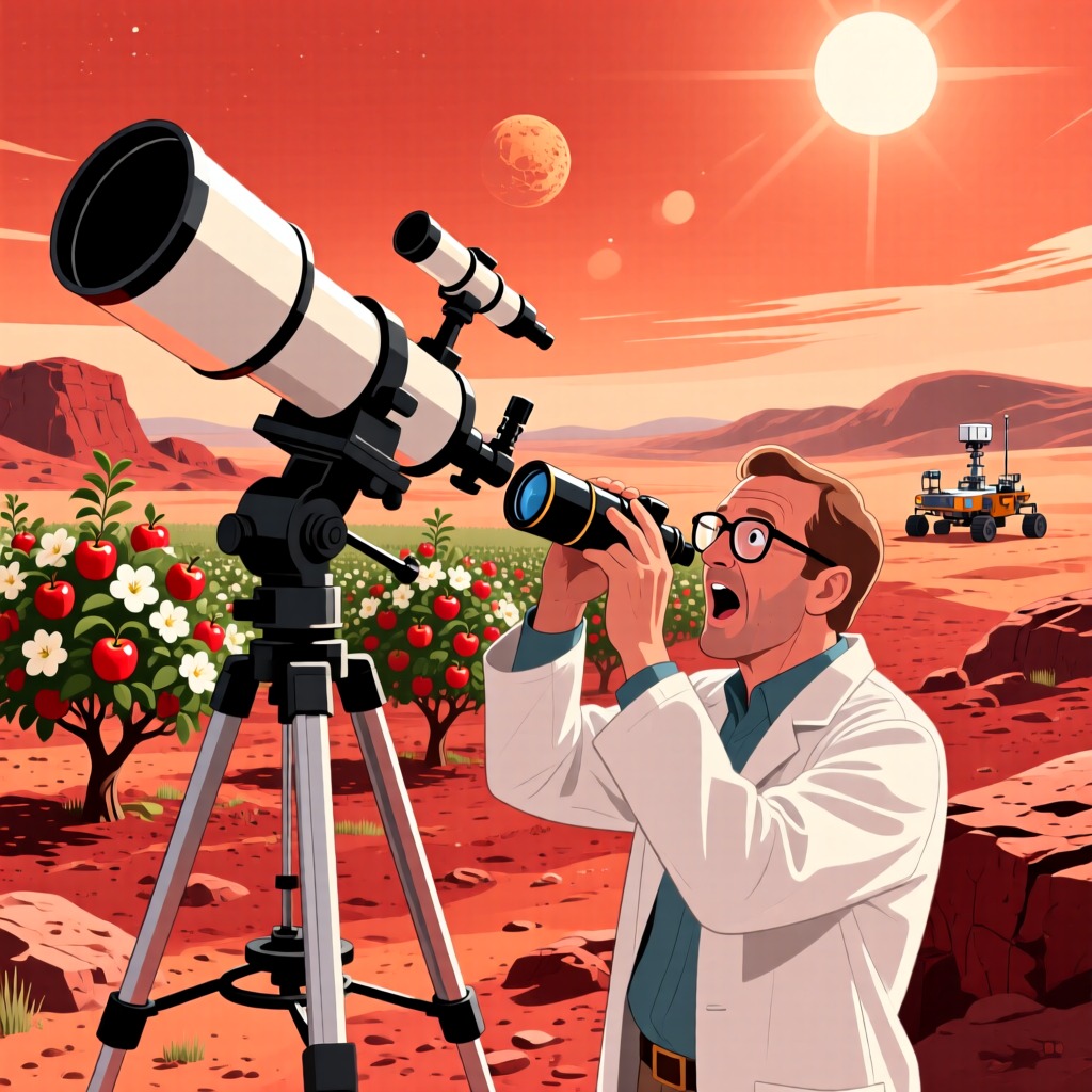Unexpected Discovery on Mars: The Apple Garden Mystery